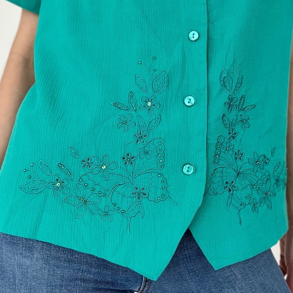 ALFRED DUNNER Vintage Embellished Button Up Shirt - Picture 5 of 6